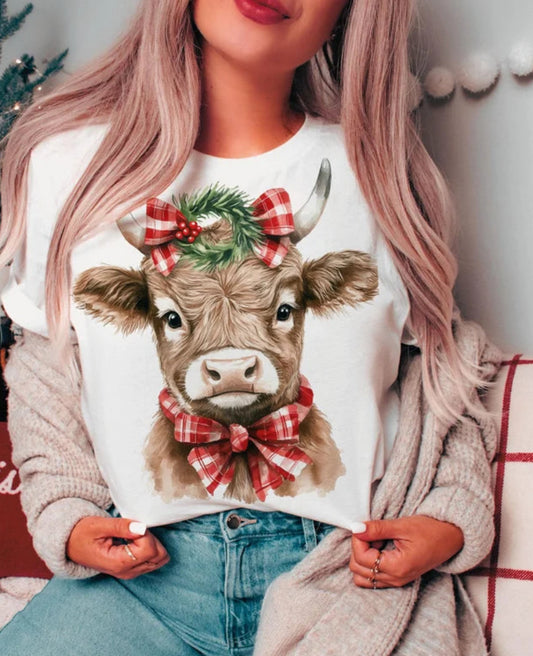 Christmas highland cow