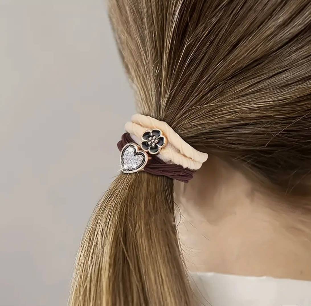 Charm Hair Ties on Kraft Card | Camel