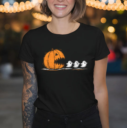 Pumpkin chasing ghost
