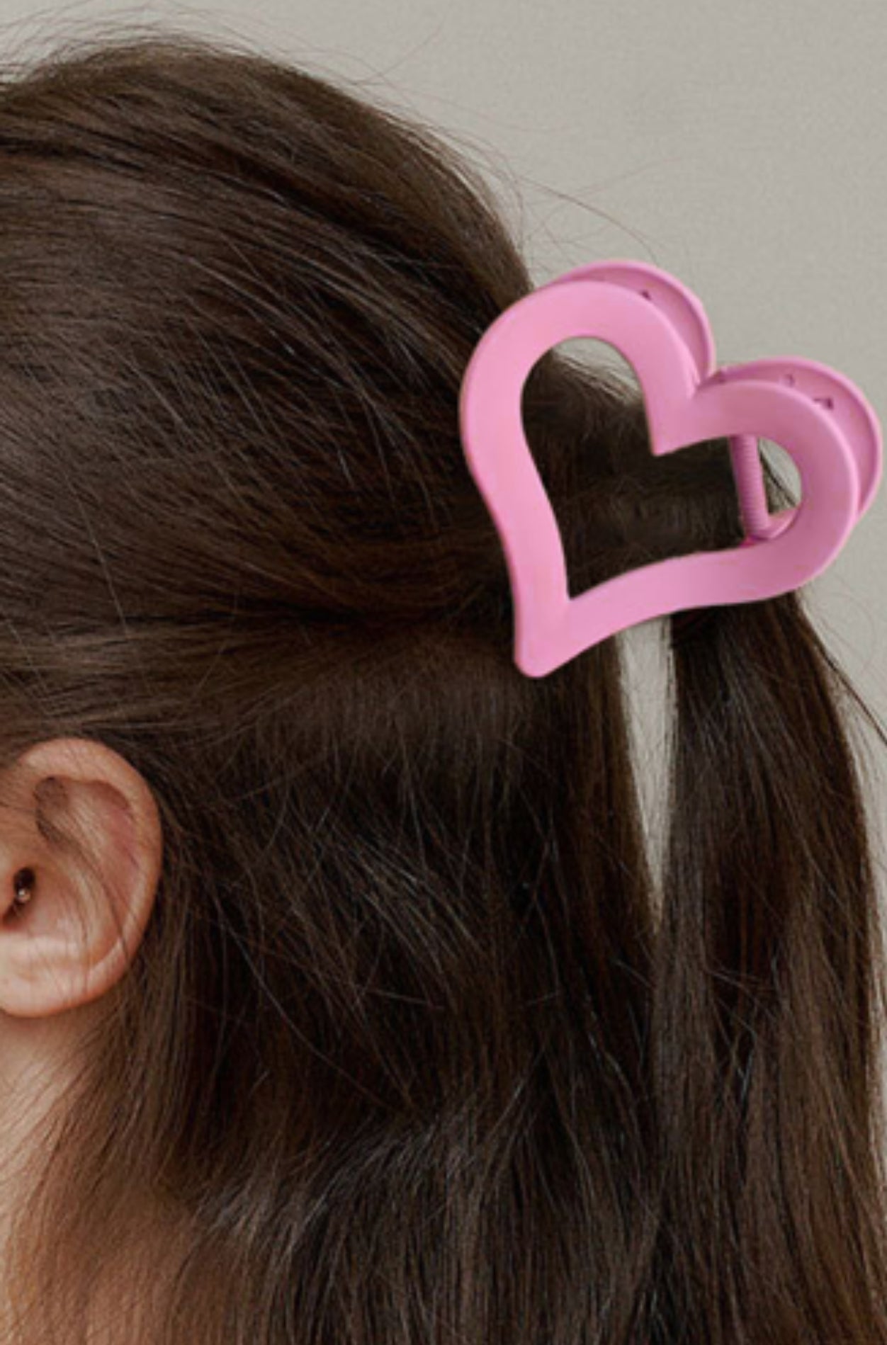 Heart Shape Frosted Small Hair Clip