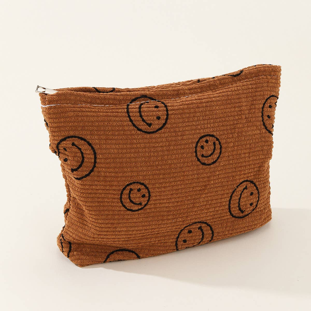 SIMPLE SMILEY FACE LARGE COSMETIC BAG