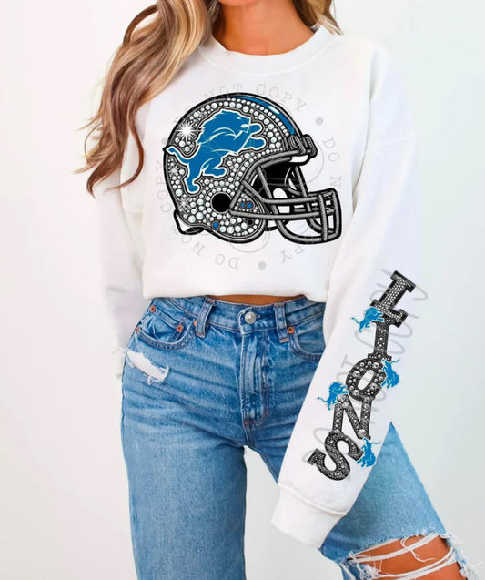 LIONS HELMENT CREWNECK