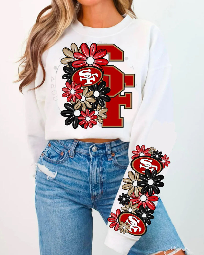 NFL TEAMS FLORAL CREWNECKS