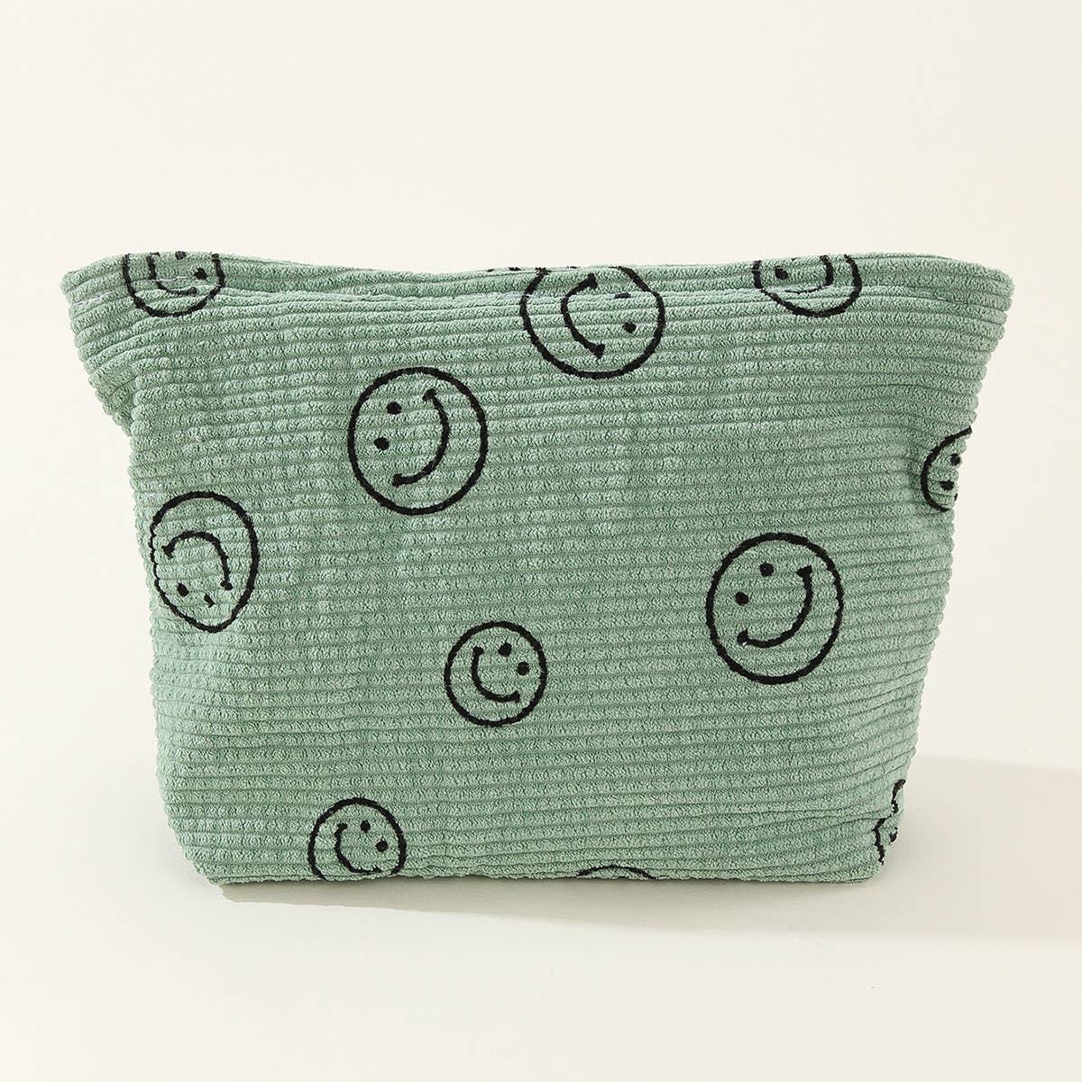 SIMPLE SMILEY FACE LARGE COSMETIC BAG