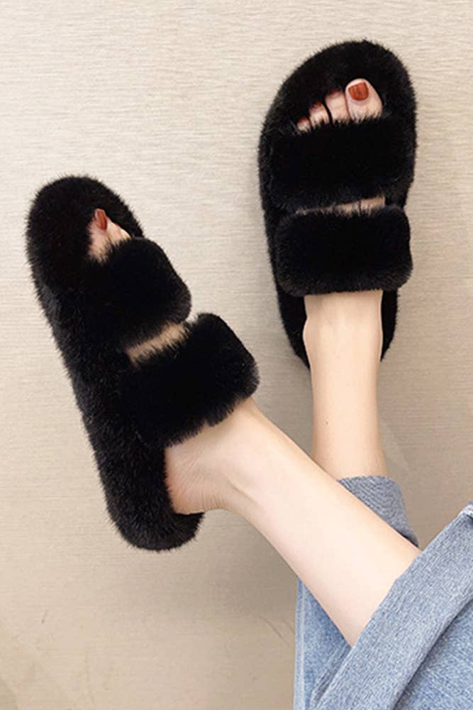 Winter Flat Warm Fluffy Slippers ZZKF034