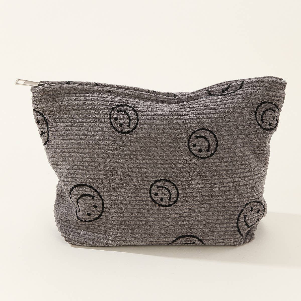 SIMPLE SMILEY FACE LARGE COSMETIC BAG