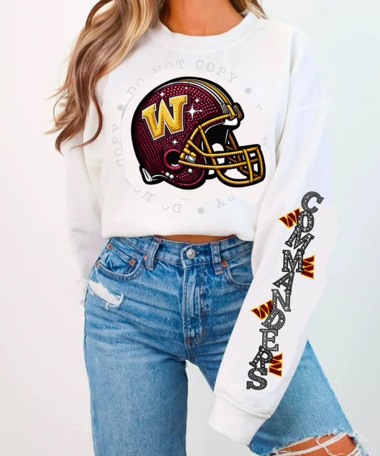 COMMANDERS HELMENT CREWNECK