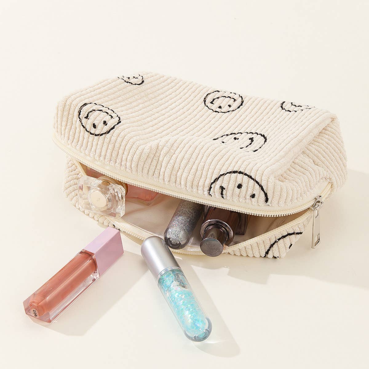 SIMPLE SMILING FACE MEDIUM COSMETIC BAG