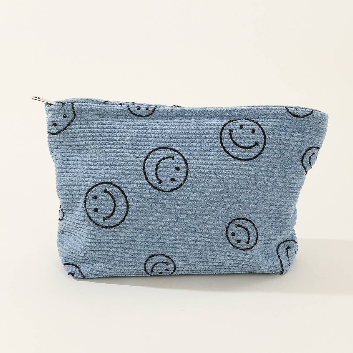 SIMPLE SMILEY FACE LARGE COSMETIC BAG