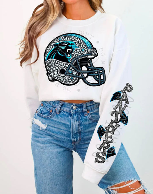 PANTHERS HELMET CREWNECK