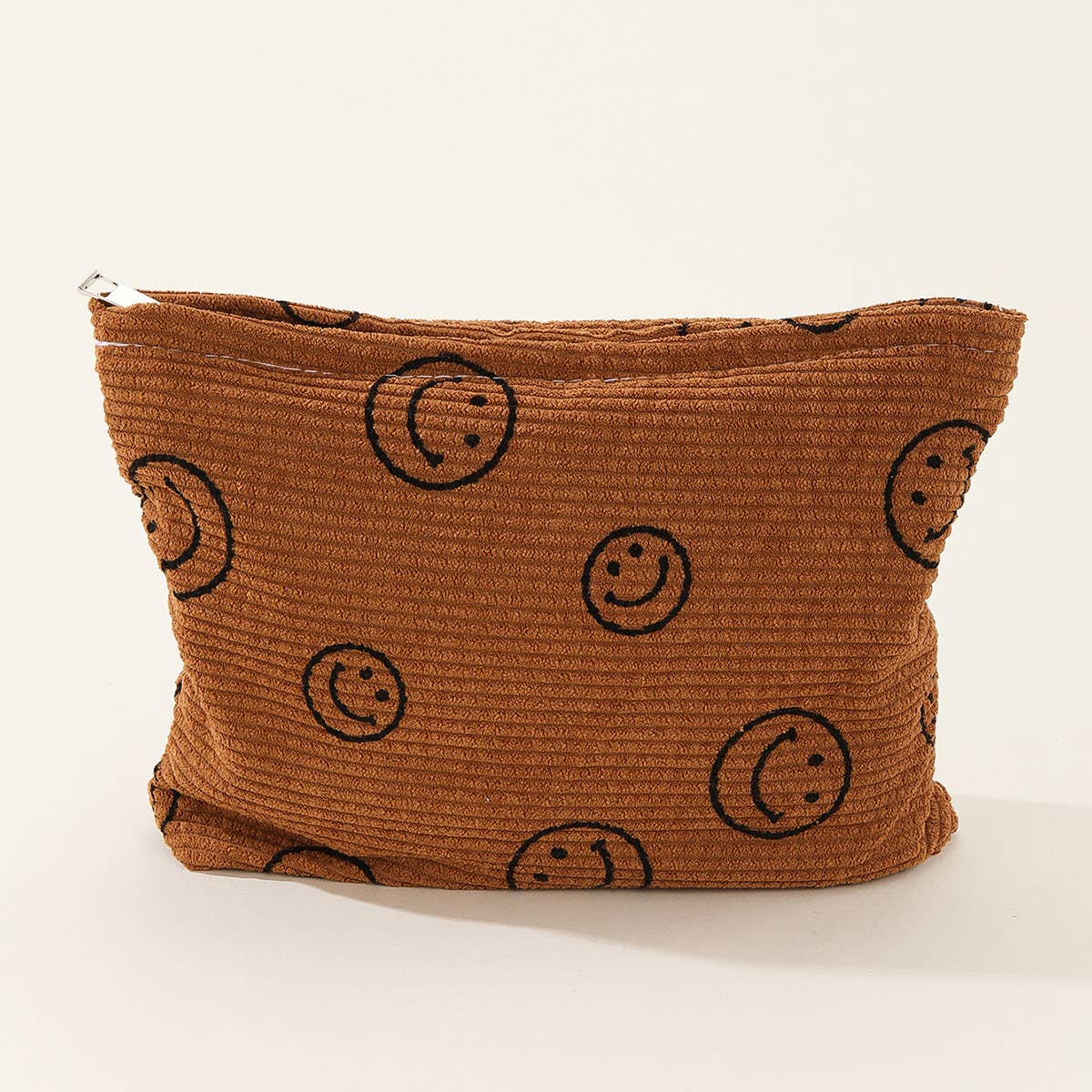 SIMPLE SMILEY FACE LARGE COSMETIC BAG