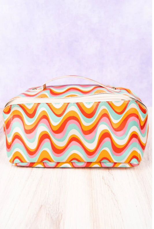 Groovy vibes makeup bag