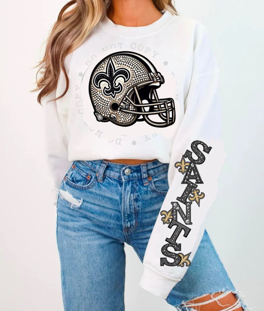 SAINTS HELMENT CREWNECK