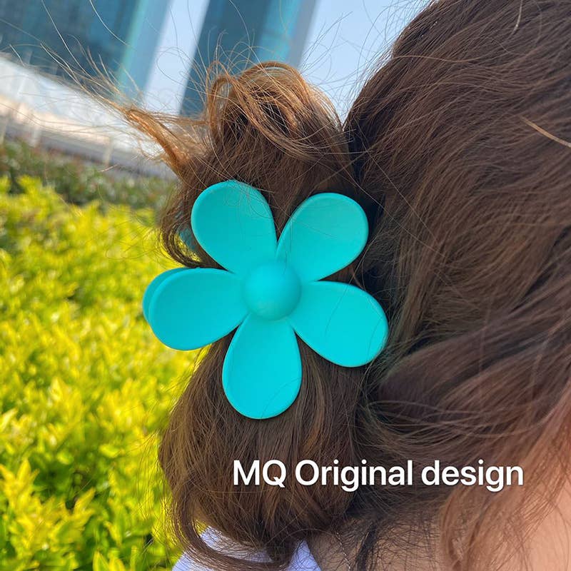 Pure color flower designed hair claw AHT163