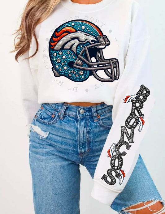 BRONCOS HELMENT CREWNECK
