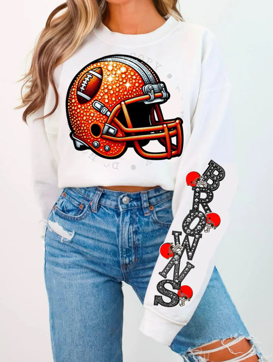 BROWNS HELMENT CREWNECK