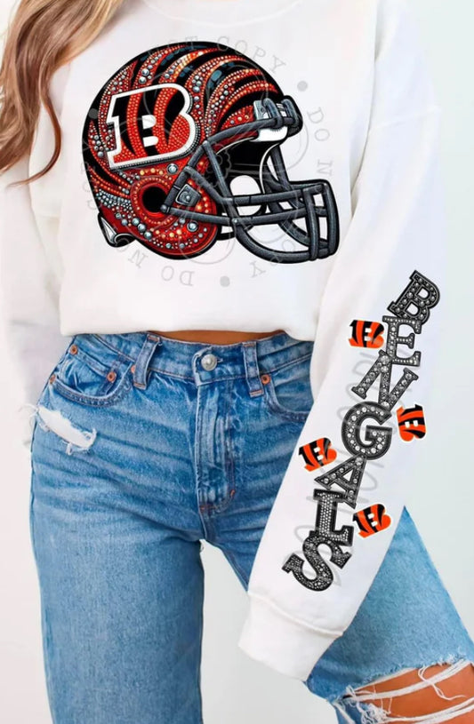 BENGALS HELMENT CREWNECK