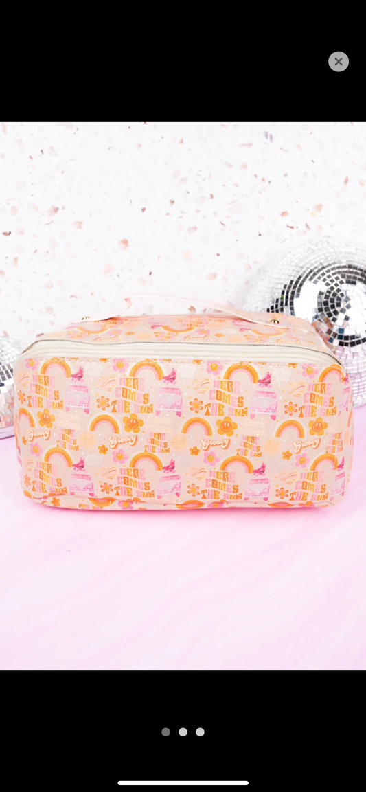 Groovy summer makeup bag