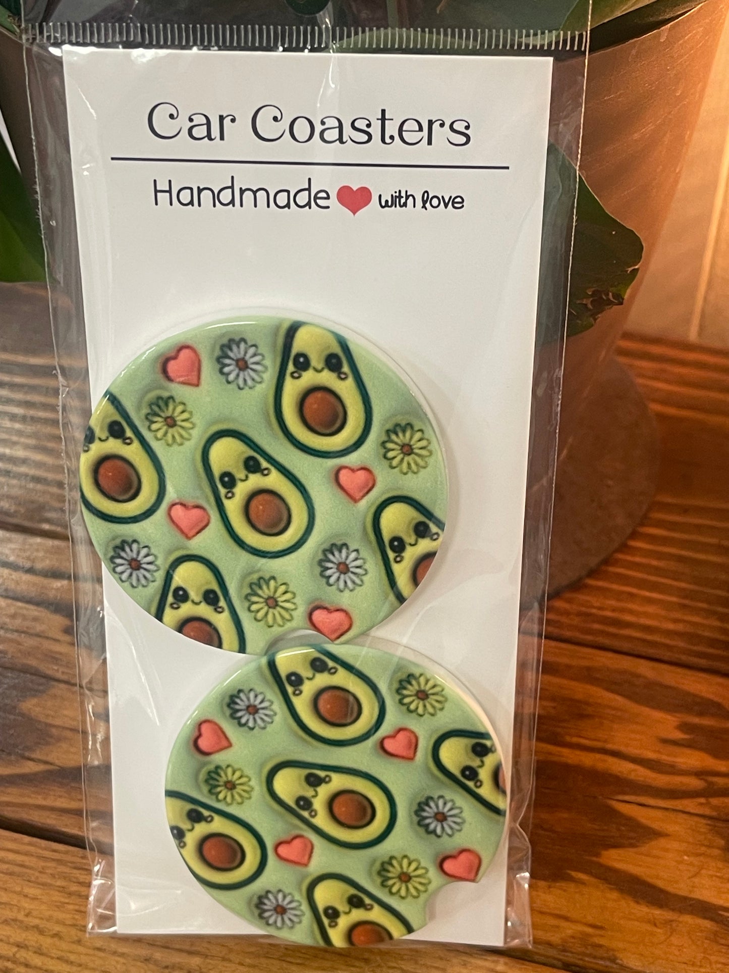 Avocado car coasters