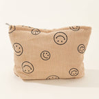 SIMPLE SMILEY FACE LARGE COSMETIC BAG