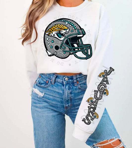 JAGUARS HELMET CREWNECK