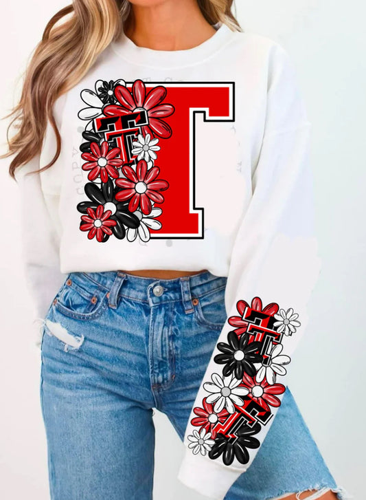 TEXAS TECH CREWNECK (FLORAL)