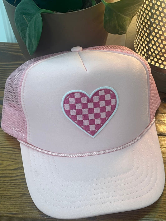 Light/Hot Pink Checkered Hat
