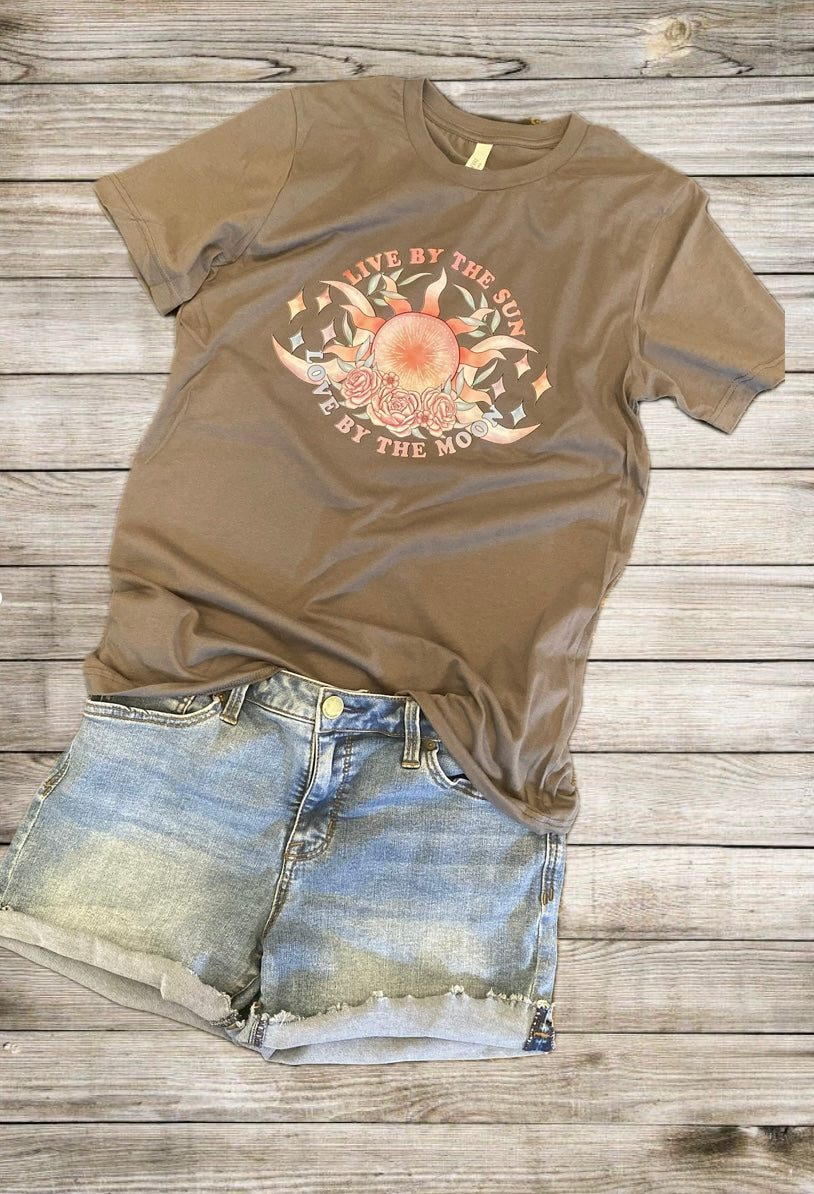 Live by the sun Love by the moon tee
