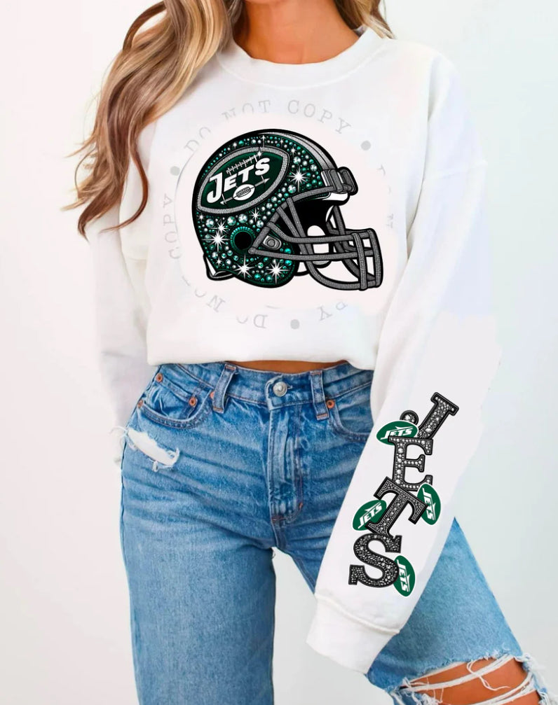JETS HELMENT CREWNECK