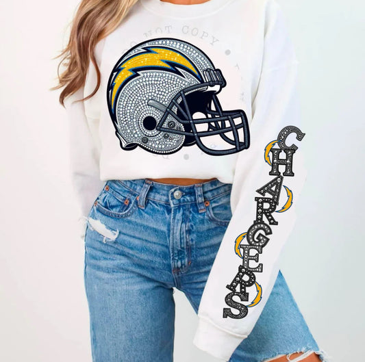 CHARGERS HELMENT CREWNECK