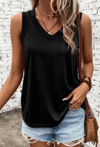Ribbed V Neck Tank