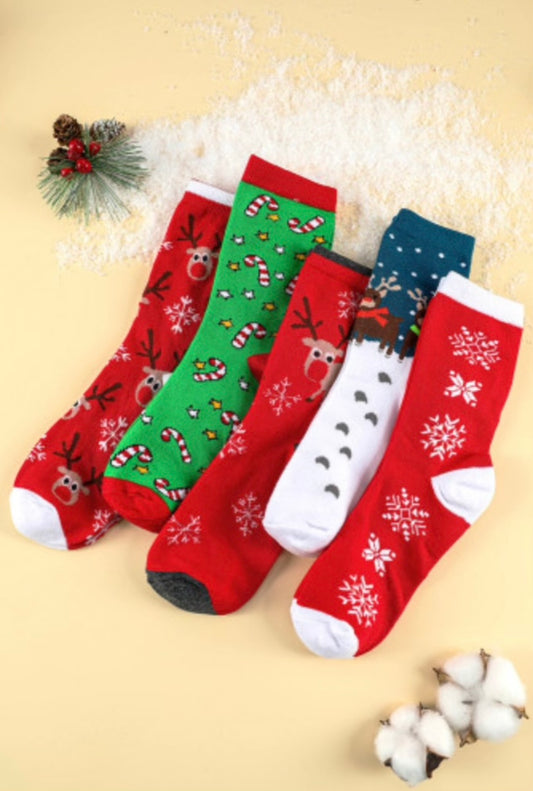 CHRISTMAS SOCKS SET OF 5