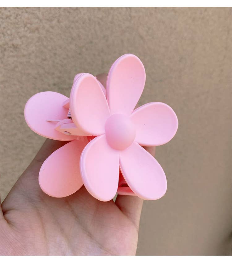 Pure color flower designed hair claw AHT163