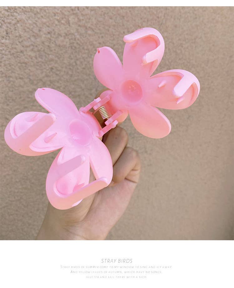 Pure color flower designed hair claw AHT163